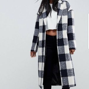 🐼 ASOS Checkered Coat -- Size 6 🐼